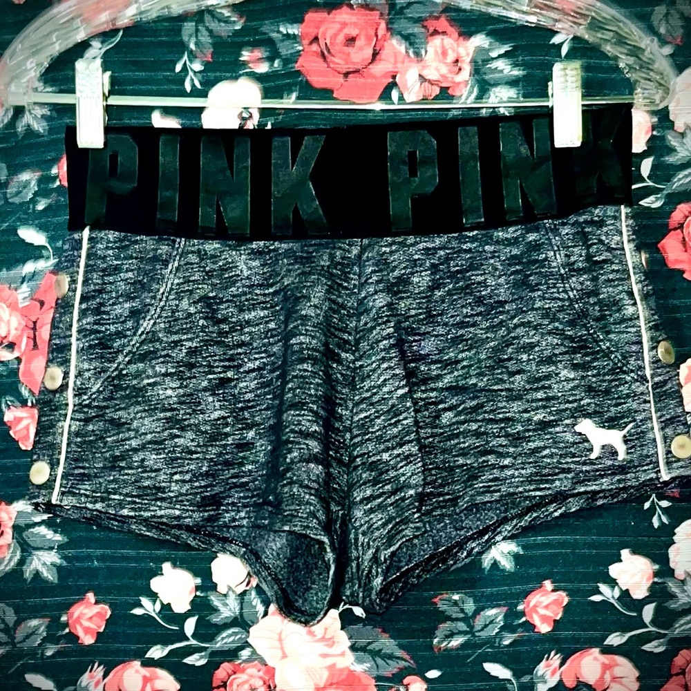 PINK Victoria's Secret Black and Gray Shorts with studded accents